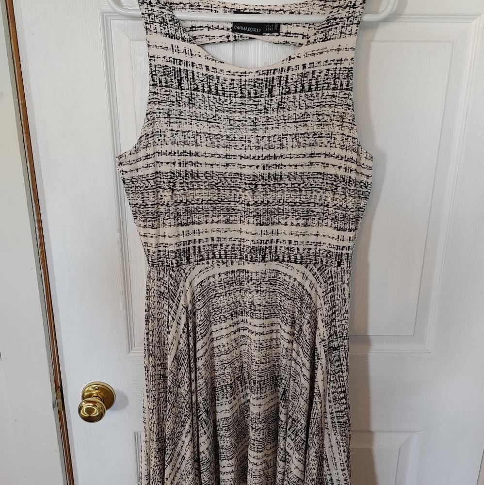 Cynthia Rowley XL Black/white print dress